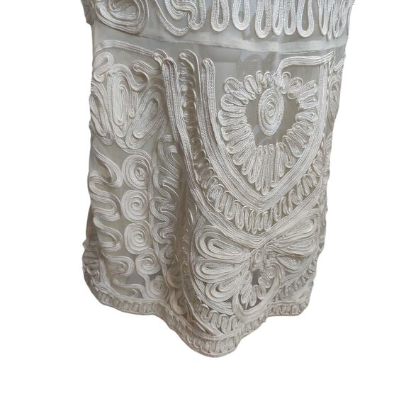 JS Collections Ivory Mermaid Midi Maxi Formal Dress Wedding Event Gala - Picture 5 of 9